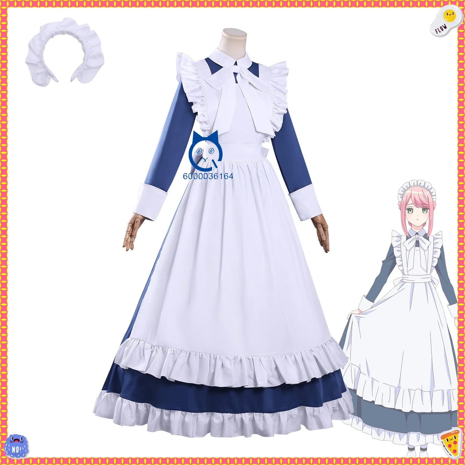 

Mechanical Marie Cosplay Costume Anime Marie Role Playing Outfit Pretty Blue White Maid Dress for Women Comic Con Party Suits