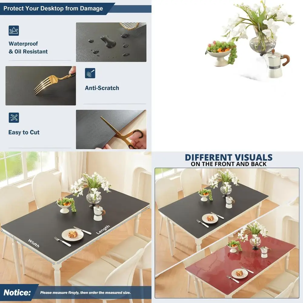 

42 x 72 1.5mm Thick Clear Plastic Table Protector Cover, Waterproof PVC Desk Mat for Dining and Coffee Tables