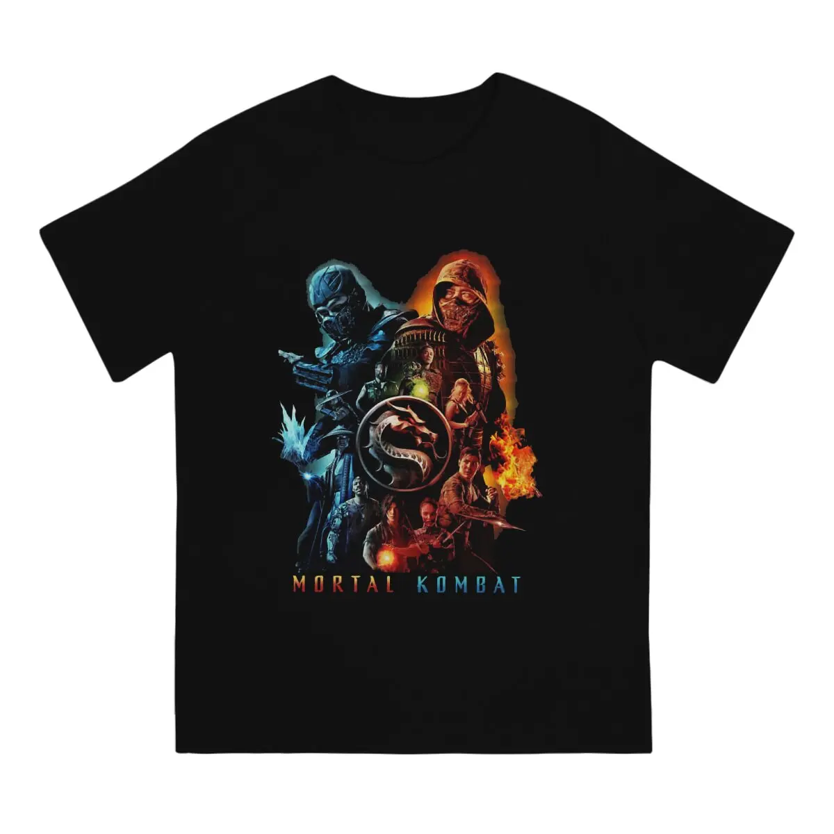 Novelty Single Player Combat Games T-Shirt Men Crew Neck Cotton T Shirts Mortal Kombat Short Sleeve Tees Gift Idea Clothes