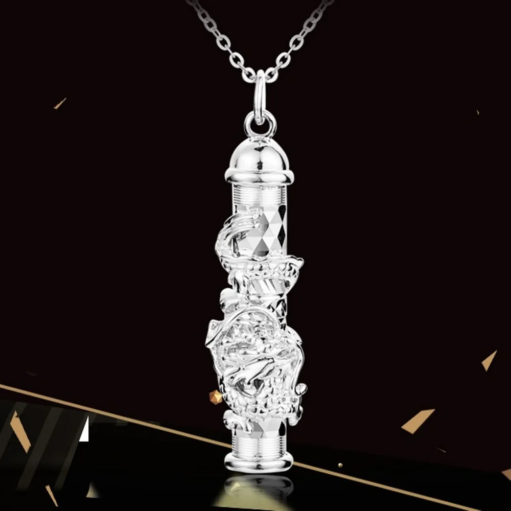 

Real Pure Platinum 950 Pendant Men Women Gift Lucky Dragon Column Pendant 10.4g