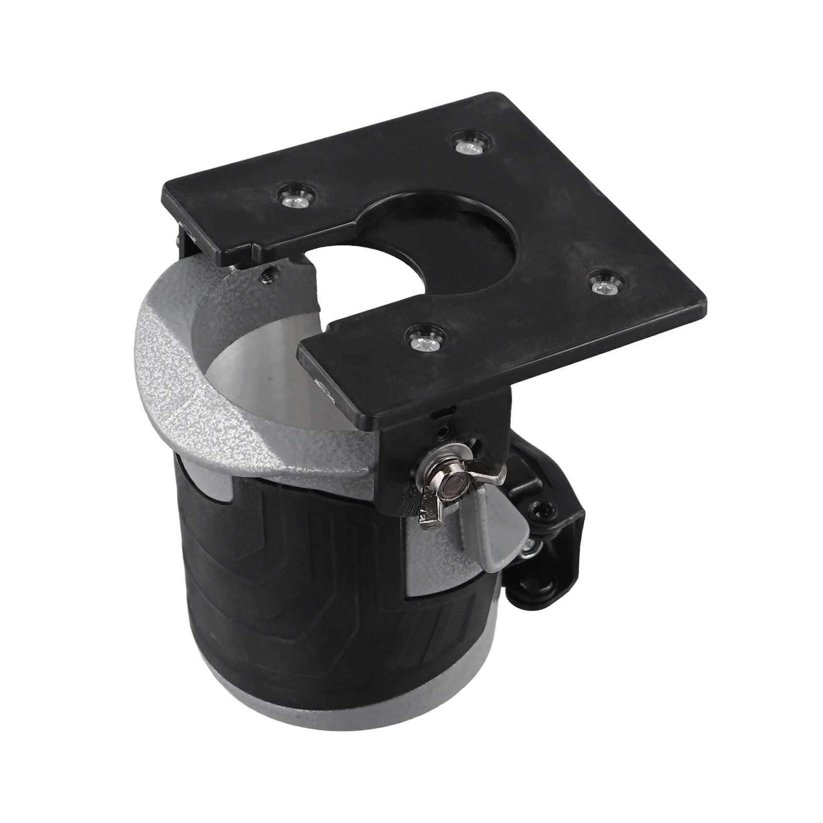 คุณภาพดีสำหรับงาน DIY ฐานเราเตอร์ปรับได้ เครื่องเราเตอร์ไร้สาย วัสดุอะลูมิเนียม สีดำ ใช้งานง่าย