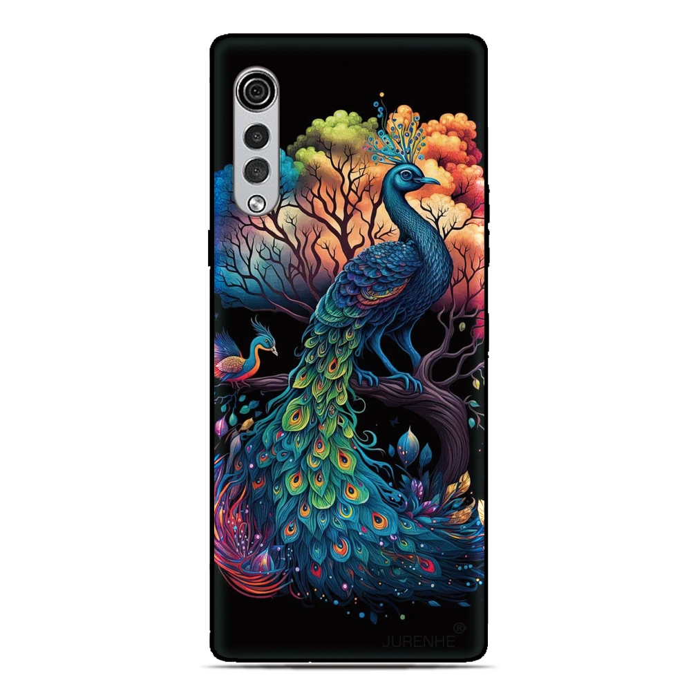 Funda trasera de plumas de pavo real para UMIDIGI G9 G9A G9C G9T Note 90 90C 90A G5 G6 G3 Power 5 5s 7 7s F1 A9 A11 A13 Pro Max