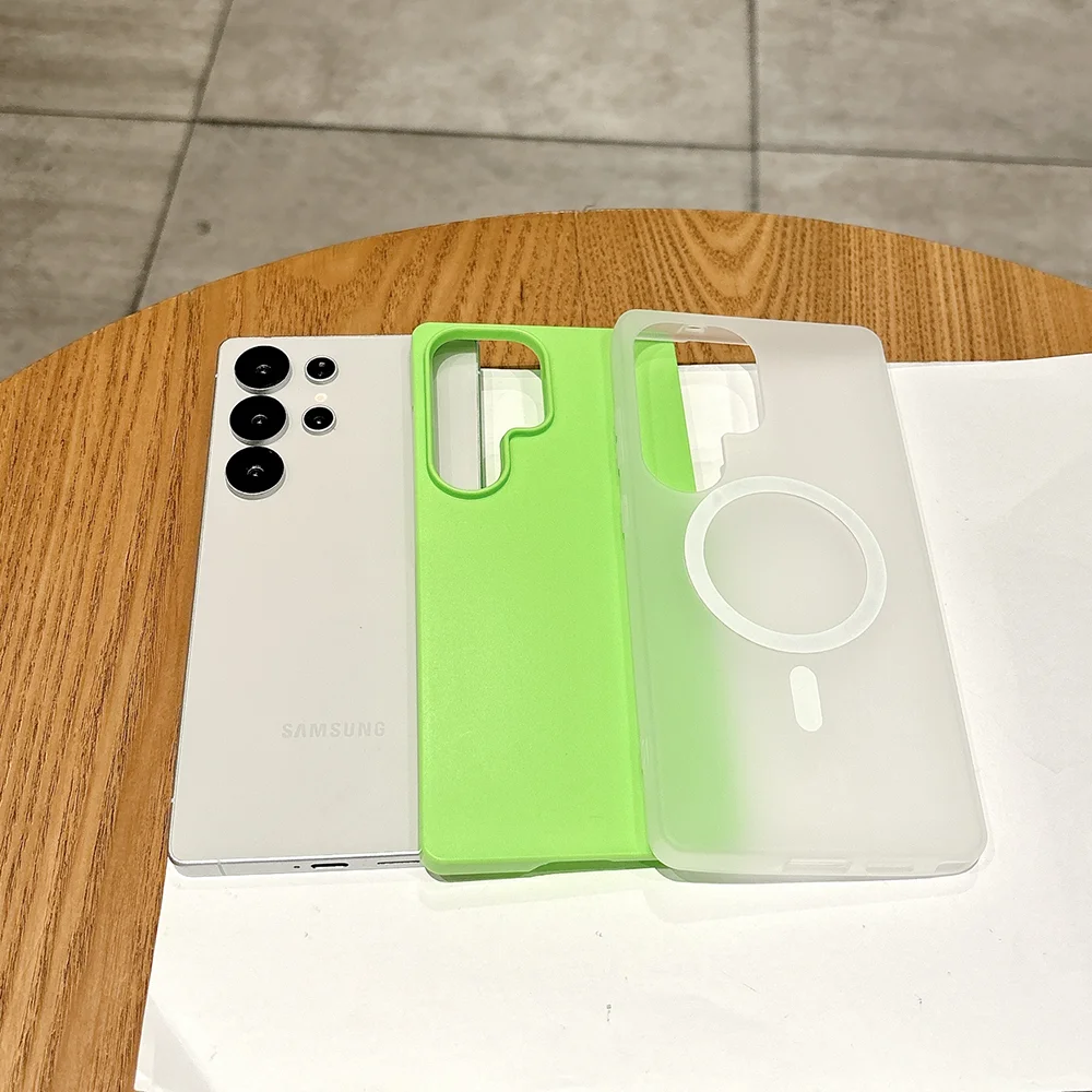 حافظة عسكرية 2 في 1 مضادة للصدمات لهاتف سامسونج s25 الترا 24 23 بلس a16 a55 a54 لون الحلوى سيليكون مغناطيسي Magsafe ناعم