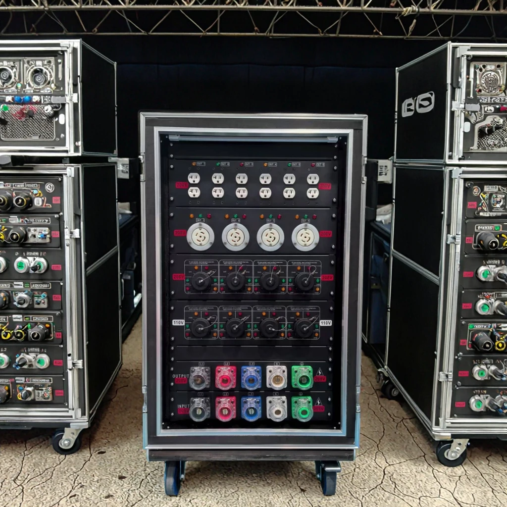 Outlet 24 Channels Power Distro Box 3 Phase Electrical Power Distro for Live Sound Power Distributor US Edison