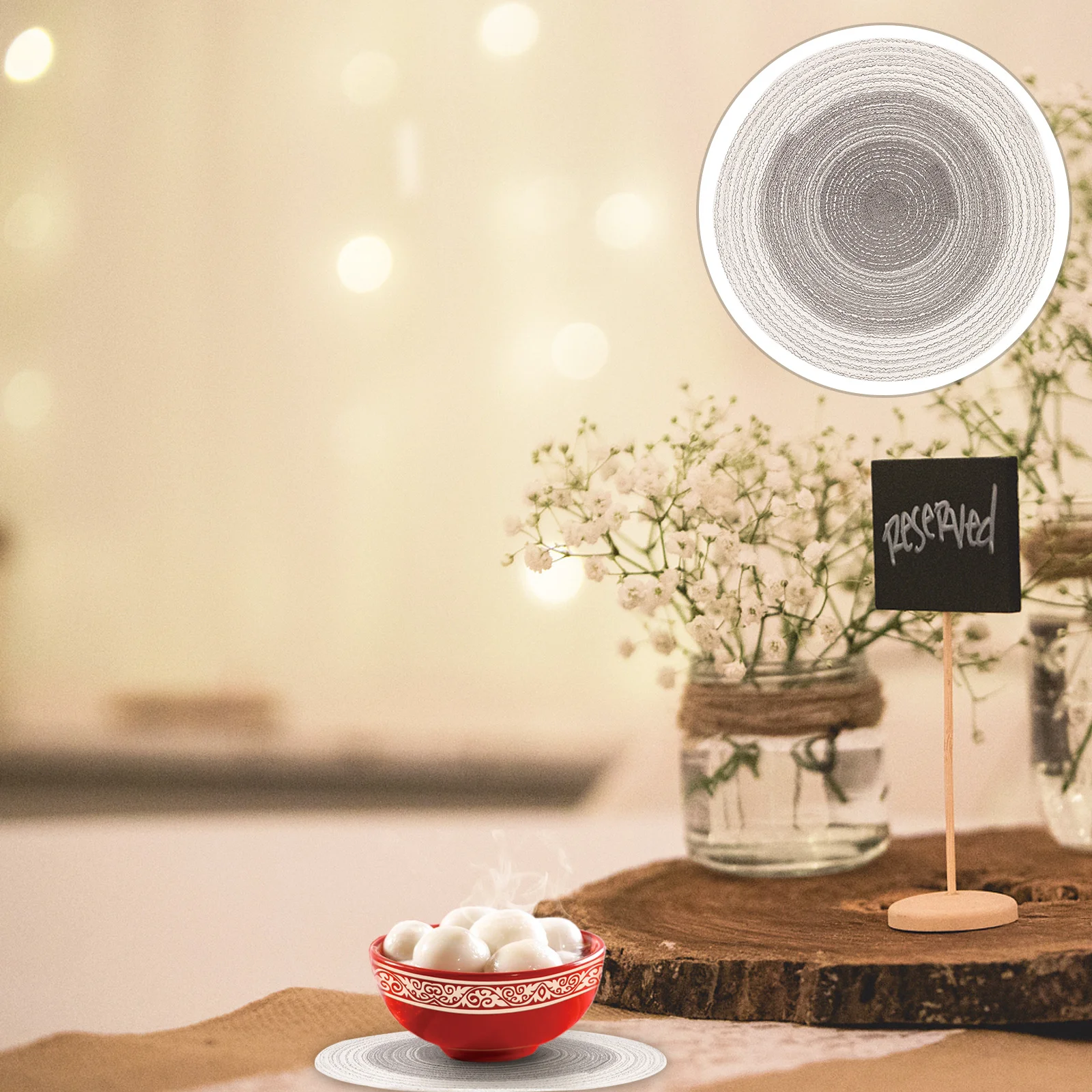 6 قطع مفرش طاولة بتصميم عازل للحرارة، ملمس يدوي ناعم ومريح مناسب كوستر أو دعائم صور لديكور المنزل