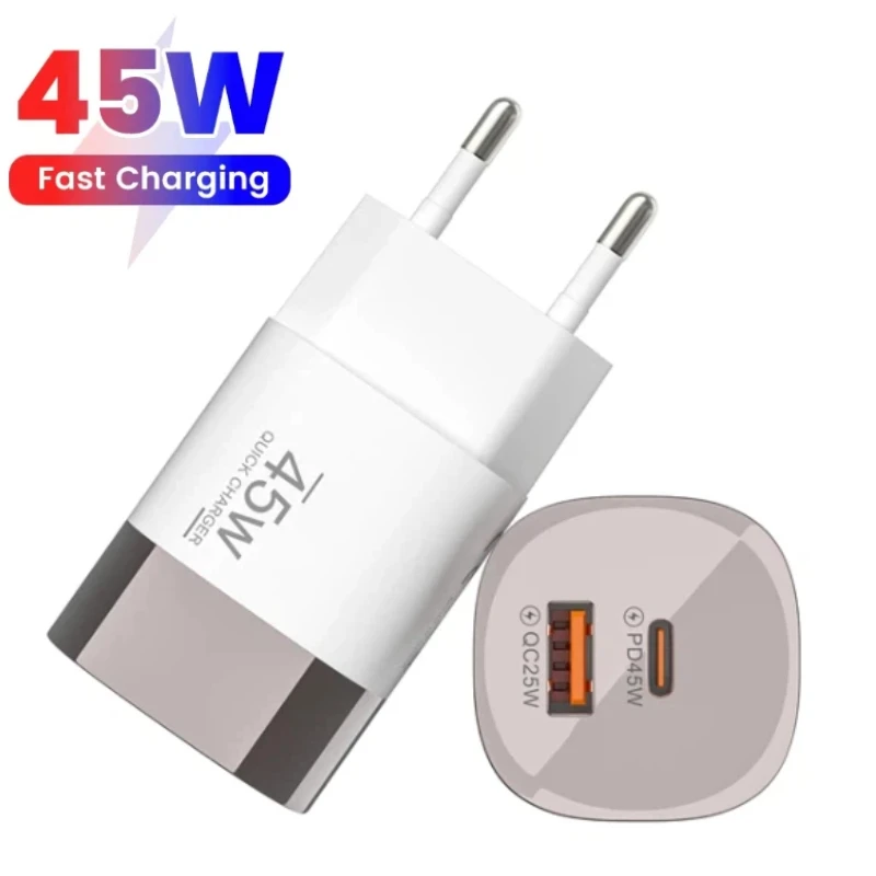 Multi-Port 45W A+C Charger QC3.0 Fast Charging Adapter PD20Q 5V/2A Portable Power Adapter EU/US/UK Plug For iPhone iPad