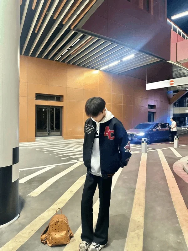 

Американский бейсбольный джат с вышивкой в стиле ретро для мужчин и женщин, весенне-осенняя уличная трендовая цветная верхняя одежда для пар