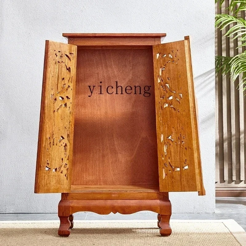 b2 Solid Wood Carved Cabinet Carving Living Room Wall-Mounted Entrance Furniture Storage Cabinet home decoration accessories