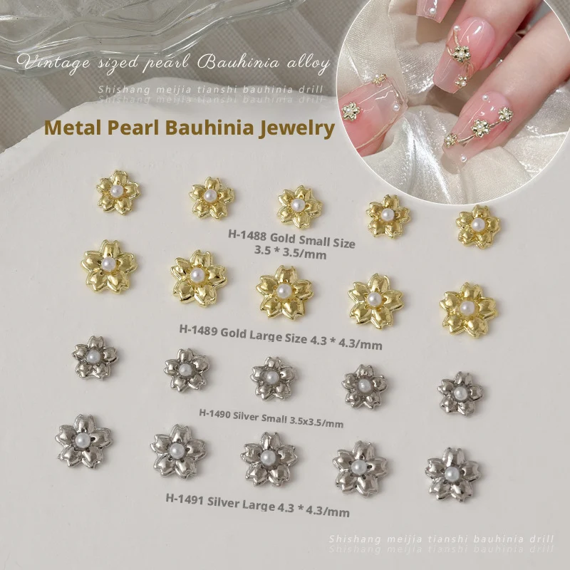 YYM 30PCS Macaron Color Star Nail Charms Spring Summer Five-Pointed Star Pearl Alloy Nail Art Decoration DIY Manicure Supplies