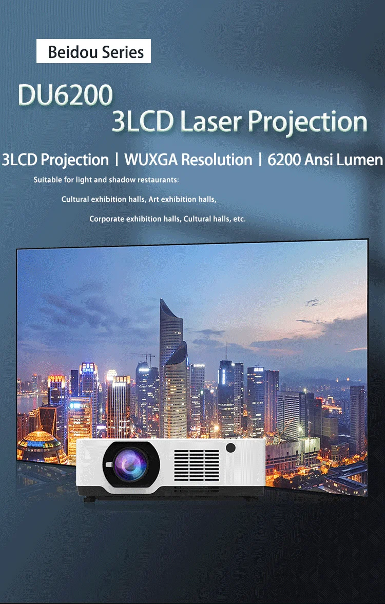 Hot Selling DHN 6200 Ansi Lumens 1920*1200 360 Fisheye Lens 3LCD 3D 4K Laser Projector For Museum Exhibition And Conference