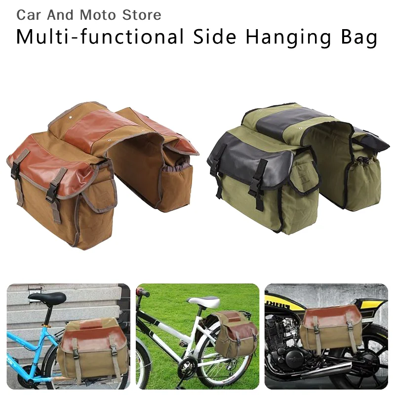 Motorbike Bag Large Capacity Motorcycle Riding Travel Canvas Waterproof Panniers Box Side Tools Bag Pouch For Motorbike