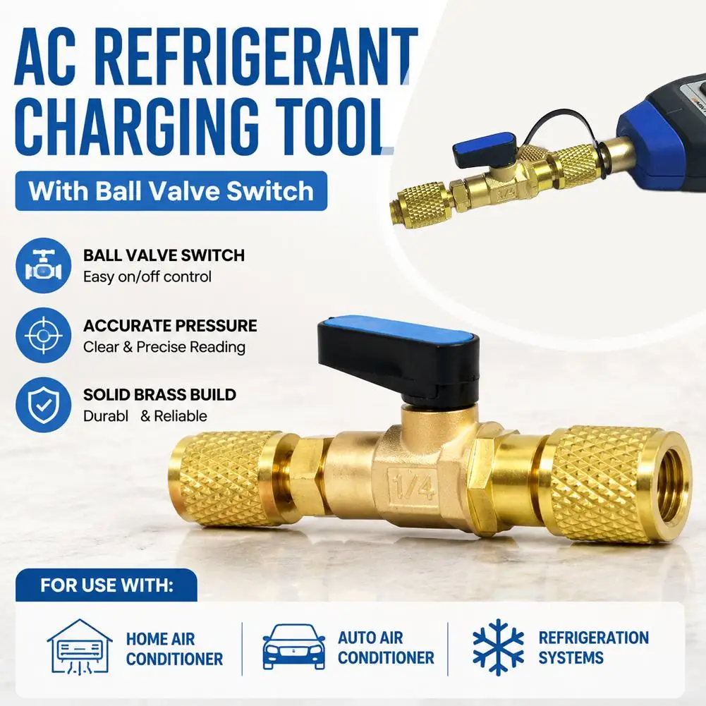 Air Conditioning Refrigerant Ball Valve 1/4