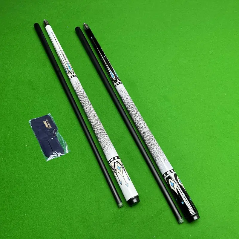 

Professional Carbon Fiber Billiard Cue Stick Lizard Skin Design 2-Piece Black and White Classic Pool Cue with Premium Cue Tip