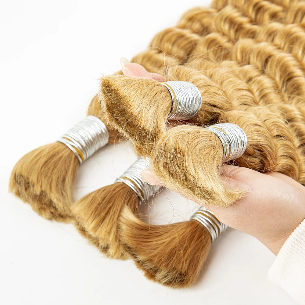 NABI Fasci di intrecciatura per capelli ricci biondo miele Onda profonda Nessuna trama Estensione dei capelli Trecce di estensione dei capelli umani