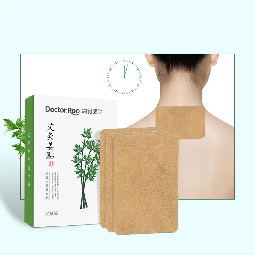 20 Pcs Mugwort Ginger Warm Moxibustion Patches Cervical Spine Lumbar Spine Knee Patches Moxibustion Ginger Patches