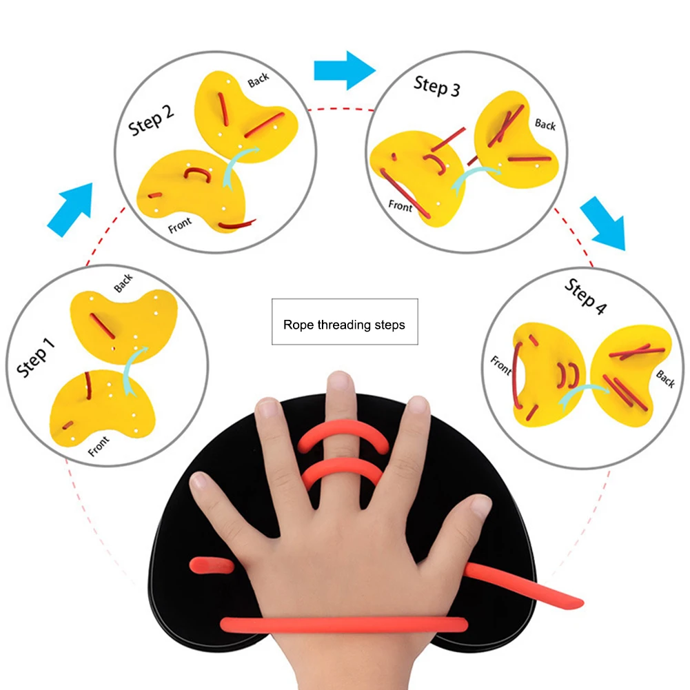 Adjustable Adult Children Swimming Paddles Girdles Correction Hand Fins Flipper Silicone Finger Webbed Gloves Paddle Water Sport