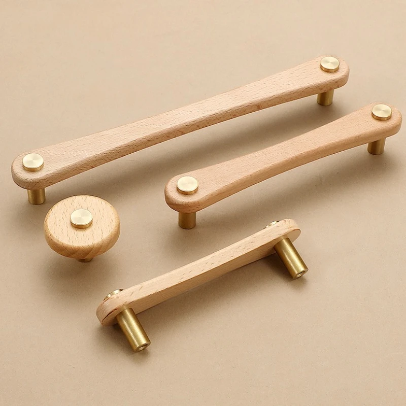 درج الباب الأثاث المطبخ خشب الزان الصلبة سبائك الزنك مقابض درج خزانة الأثاث مقابض المطبخ لمقبض الخزانة #2