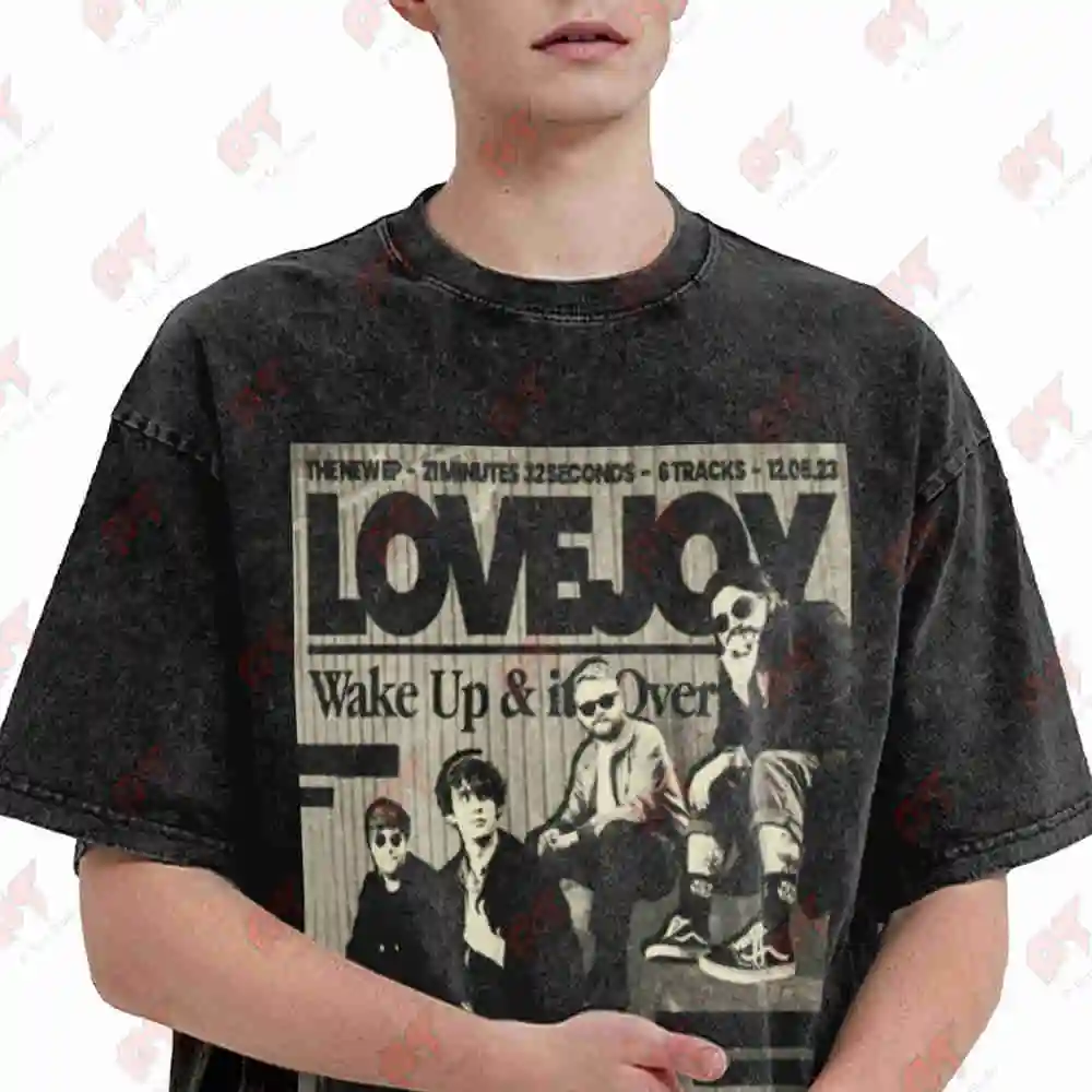 Lovejoy Wake Up Vintage Pop Vintage Washed Tee Pure Cotton T-Shirt