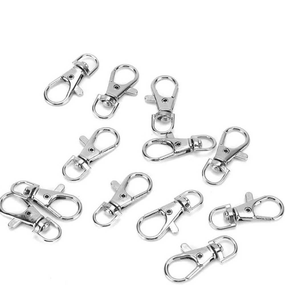 10Pcs Multi-size Alloy Swivel Lobster Clasp Hooks Carabiner Keychain Belt Buckle Accessory For DIY Crafts Jewelry Lanyard Chain view 3