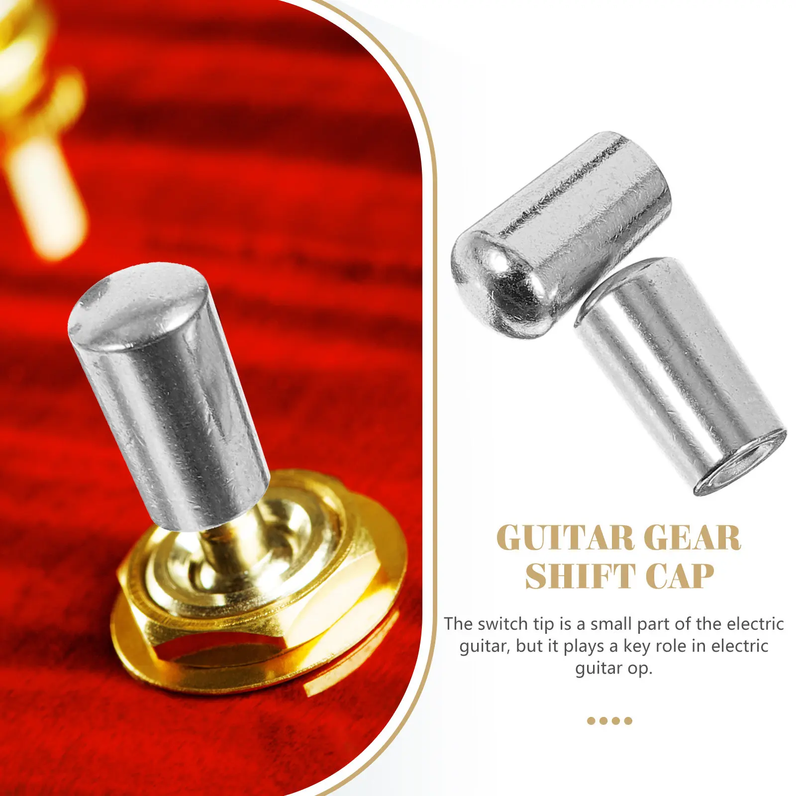 2Pcs Electric Guitar Toggle Switch Tip Metal Cap Replacement for Pickup Selector Smooth Grip Noiseless Operation 4Mm