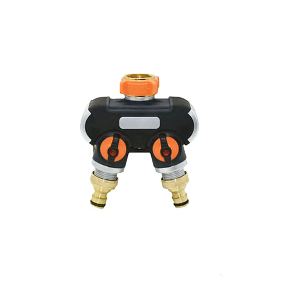 3/4 Inch 2/4-Way Brass Garden Hose Splitter Garden Tap Y-Type Watering Connector Distributor for Outdoor Faucet