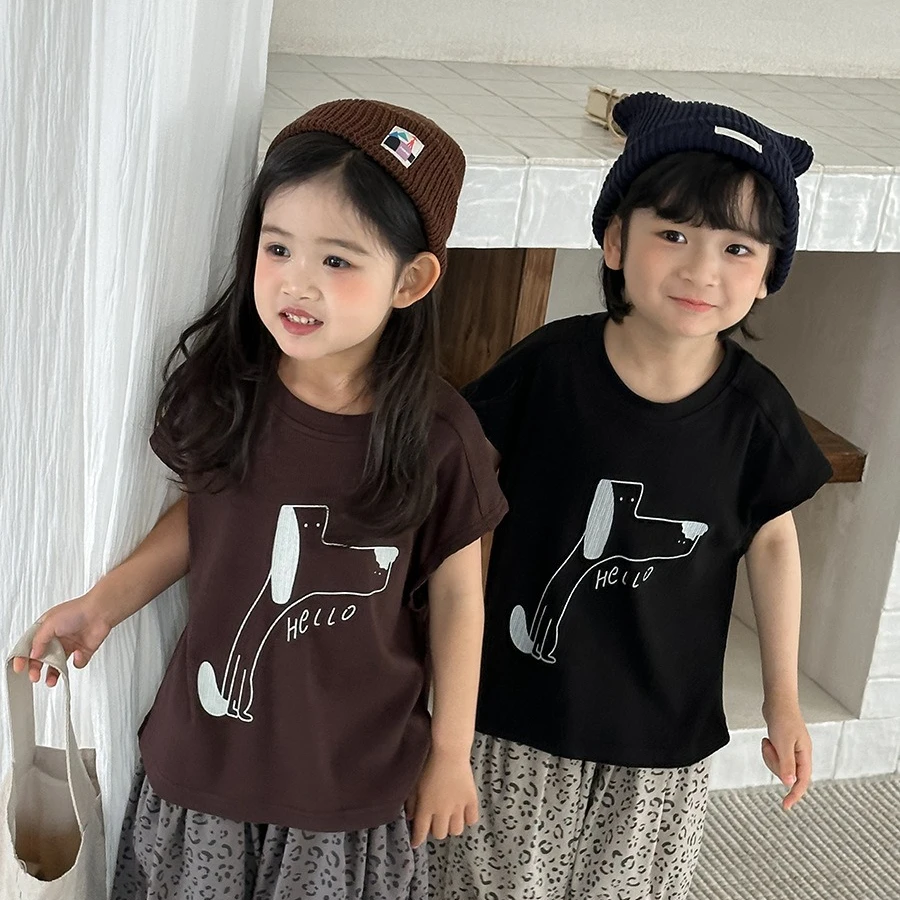 T-shirt 2026 Spring and Summer New Children's Clothing Korean Style Boys and Girls Foreign Style Cute Cartoon Pit Vest