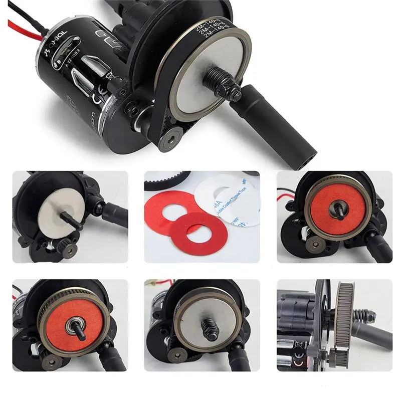 A48U Motor Gear Belt Drive Transmission Gears System for 1/10 Axial SCX10 SCX10II 90046 RC Crawler Car Parts(5.0mm)