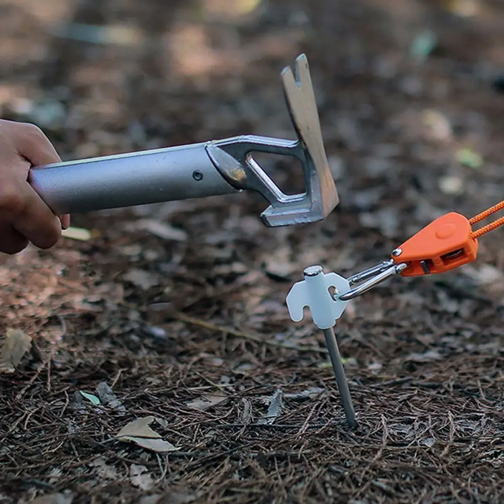 Piquets de Tente Shoous avec Corde Latérale, Accessoires de Camping, Support de Sol, N64.