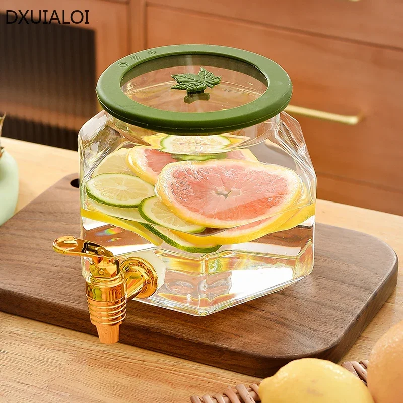 Large Capacity Nordic Water Jug with Faucet Cool Kettle Home Livingroom Fruit Teapot Lemonade with Tap 2300ml Water Bottle