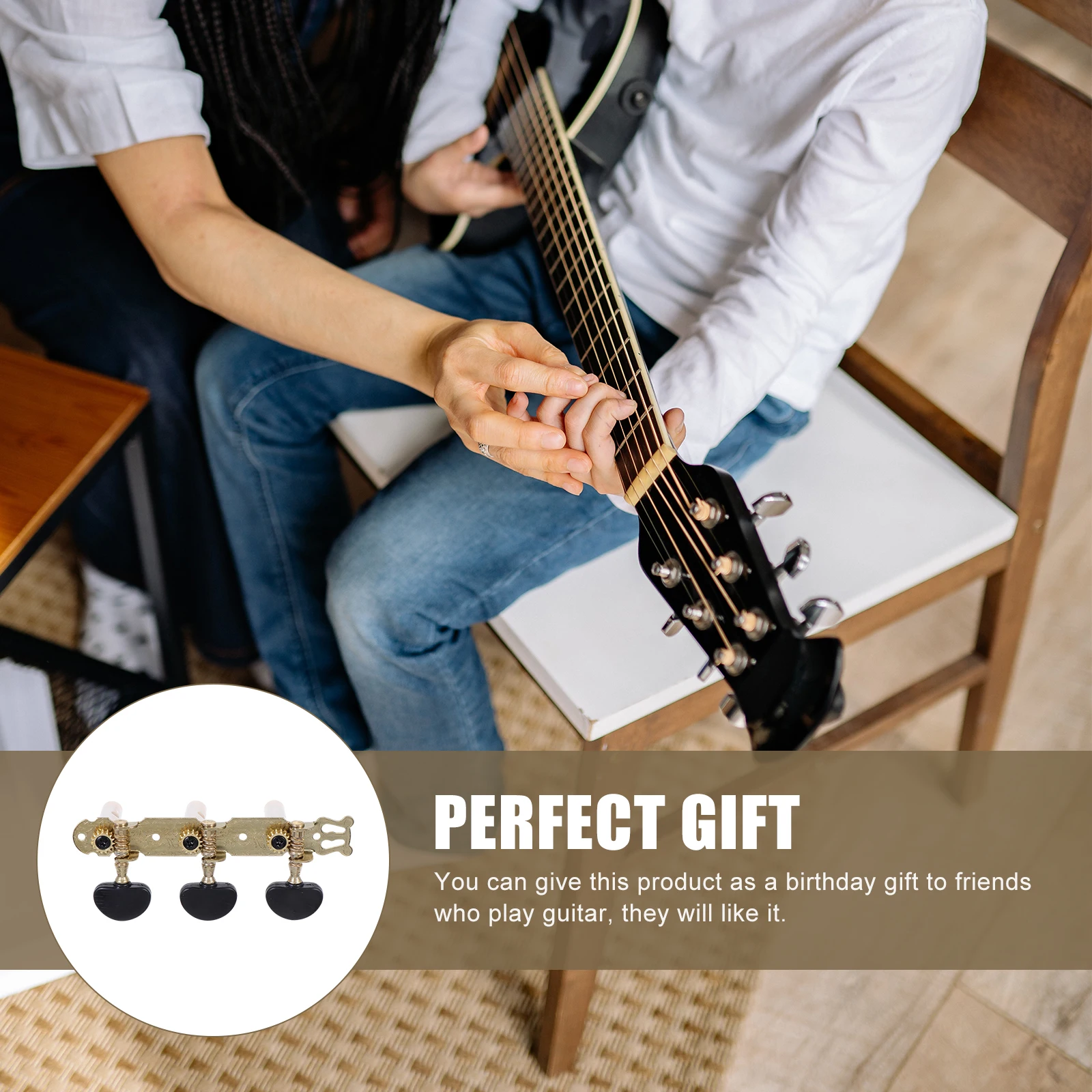 

2pcs Tuning Pegs Classical Folk Shaped Black Plastic Durable Accessories Fast Accurate Tuning Pitch Stable Screws