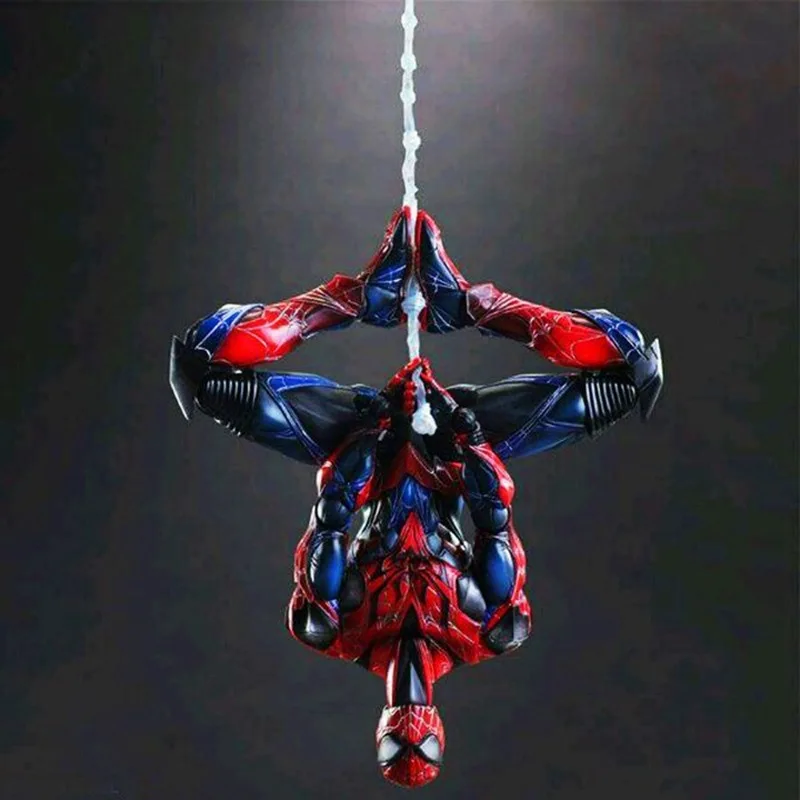 Play Arts Kai Spider-Man Suit Figura de acción articulada Modelo coleccionable Regalo premium para fanáticos de adultos Estatua de exhibición con licencia