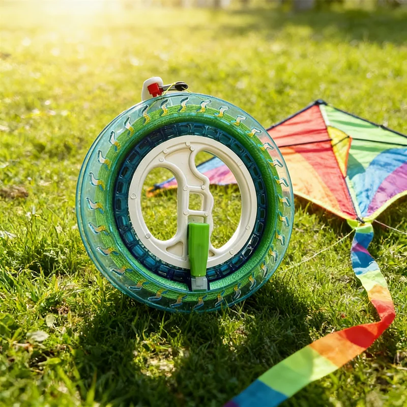 1Pc Blue Round Kite Reel Winder 200/300/400M Fire Wheel Kite String Line Handle Outdoor Flying Kite Winding Tool