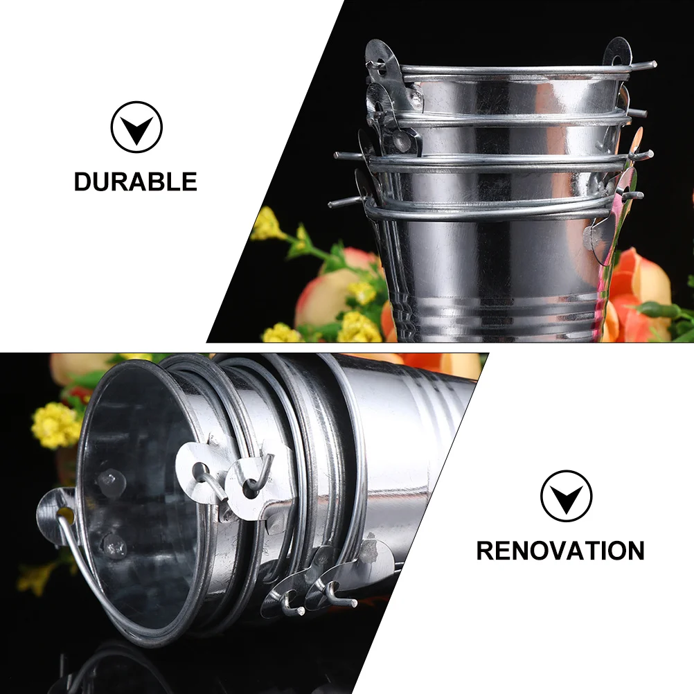 

12pcs Small Iron Buckets Set Mini Metal Tin Pails For Party Wedding Decor Plant Flower Pot Craft Storage Organizers