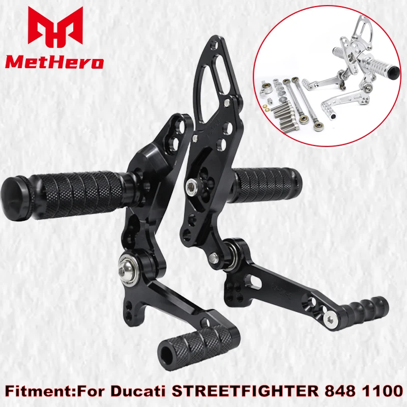 

Footpeg Rear Seat Footrest CNC Motorcycle Accessories For Ducati STREETFIGHTER 848 1100