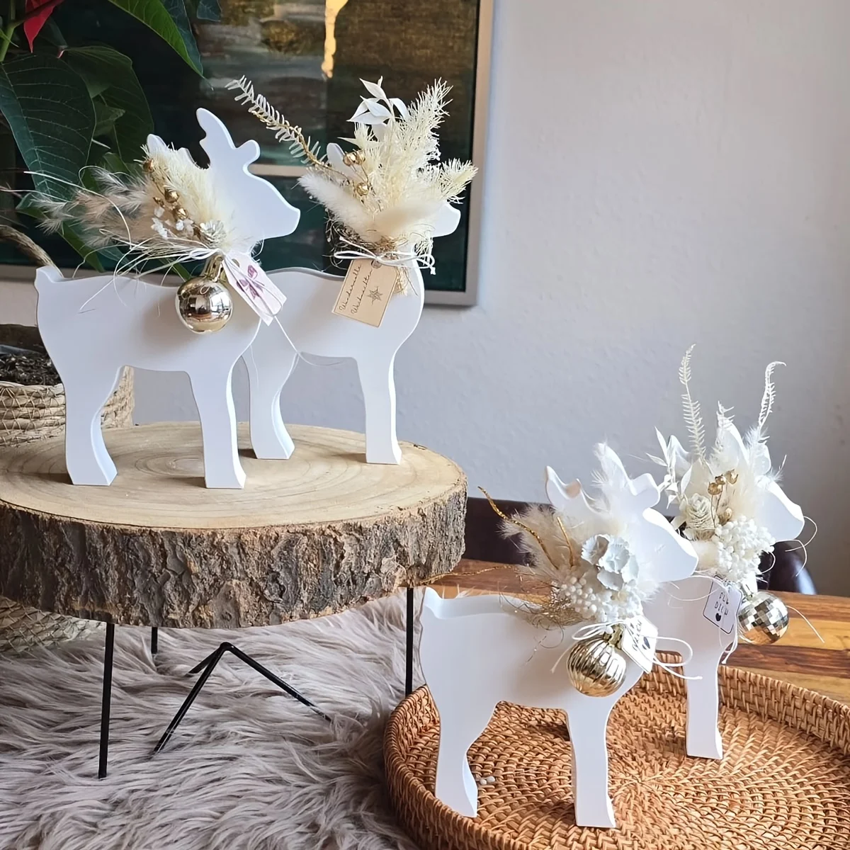 قوالب سيليكون لزينة عيد الميلاد قطعتان - زخرفة الرنة للحرف اليدوية الراتنج والأسمنتية #1