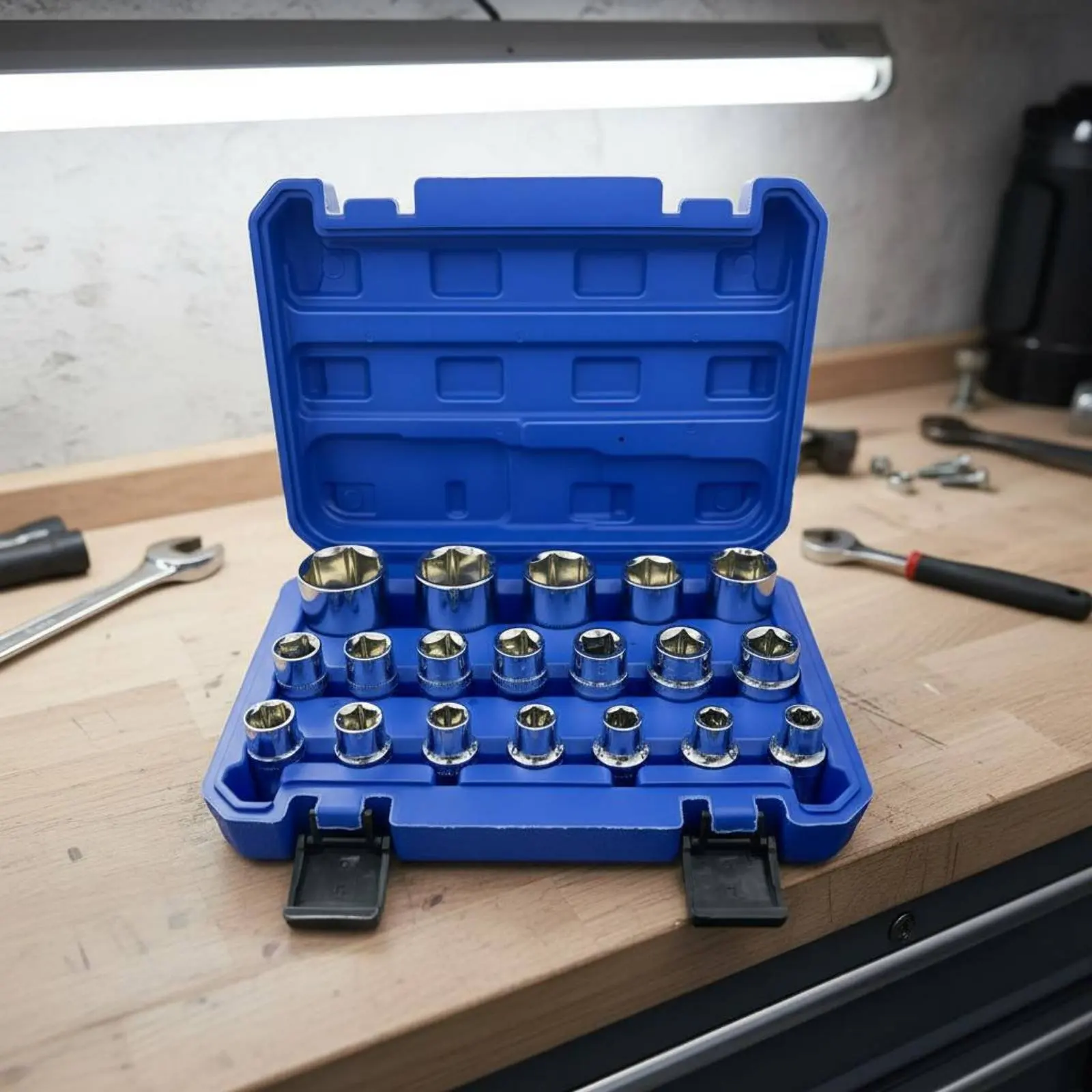 

Набор торцевых головок из 21 предмета с приводом 1/2 дюйма, сверхпрочный, долговечный, для мастерских