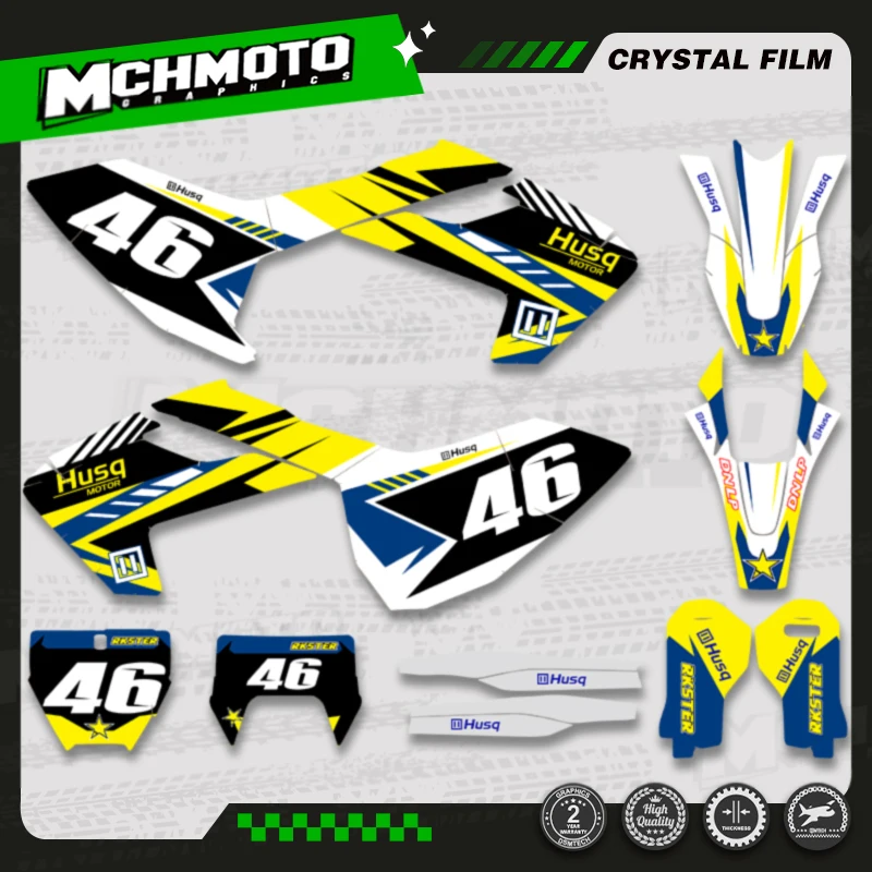 

MCHMFG For Husqvarna TC FC 2016 2017 2018 TE FE 2017 2018 2019 Graphics Decal Sticker Kit Custom Motorcycle Number Name