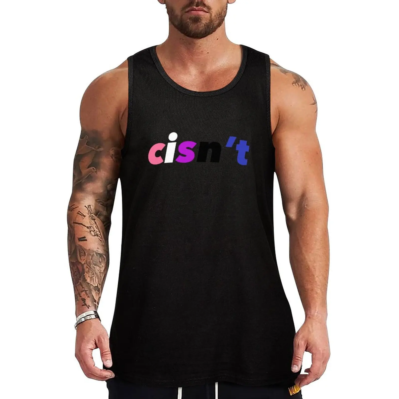 Cisn’t (Genderfluid Flag) Tank Top vests for men Top summer