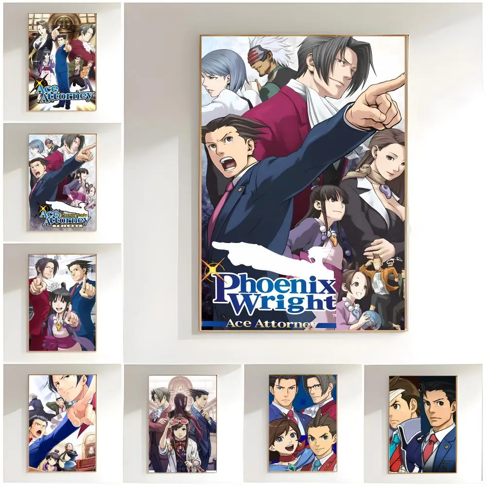 Detective Game A-Ace Attorney Poster Classic Wall Art  Home Decor  Peel and Stick Unframed