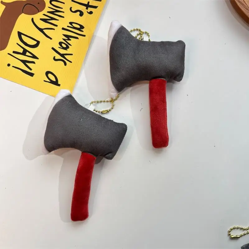 Lindo creativo simulación pequeño hacha muñeco de peluche juguete de peluche llavero colgante chica mochila encanto bolsa adornos divertido regalo de cumpleaños
