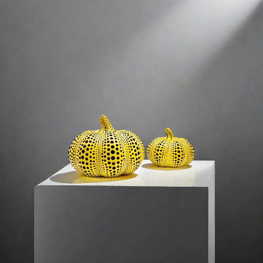 Polka Dot Pumpkin Resin Figurine Halloween Fall Tabletop Decor Modern Art Sculpture Home Living Room Entryway Shelf Decoration