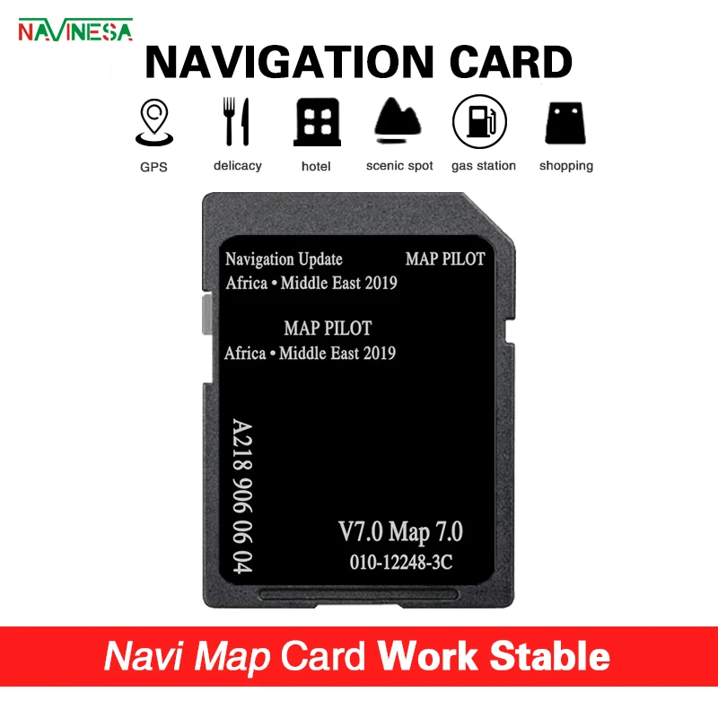 Sat Nav Africa Middle East Maps 8GB SD Card 2019 for Mercedes A B-Class Car Navigation Garmin V7 SD Memory Card A2189060604 GPS