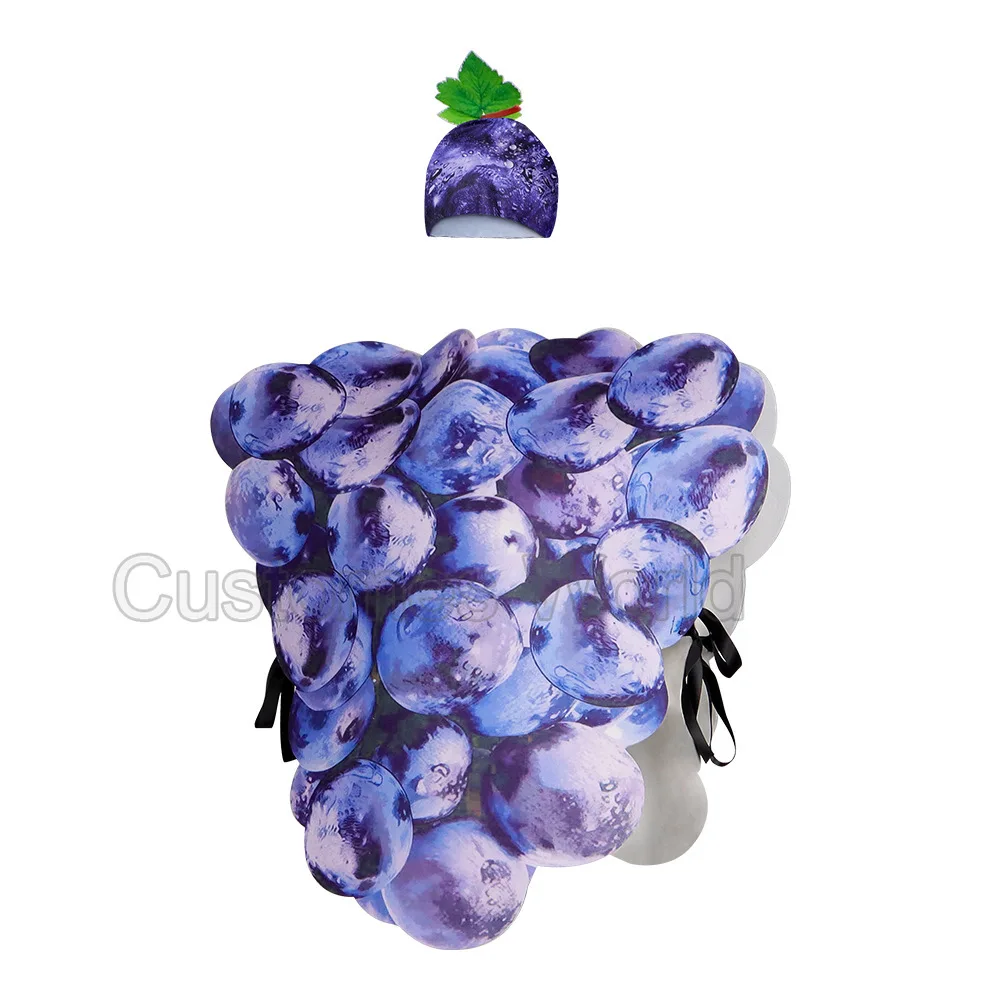 Grape Fruit Costume for Halloween Sports Day Party Funny Role Play Outfit Adults Kids Grape themed funny cosplay outfit view 2