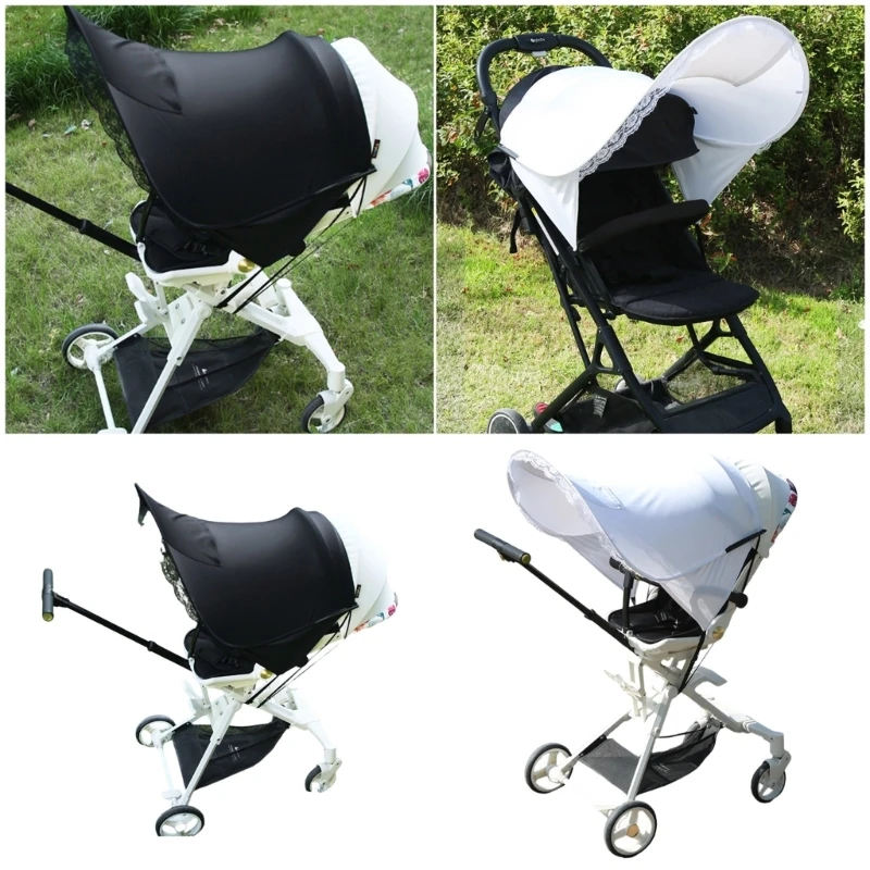 Lightweight Foldable Strollers Sunshade UPF50+ Extended Baby Carriages Top Cover 425F