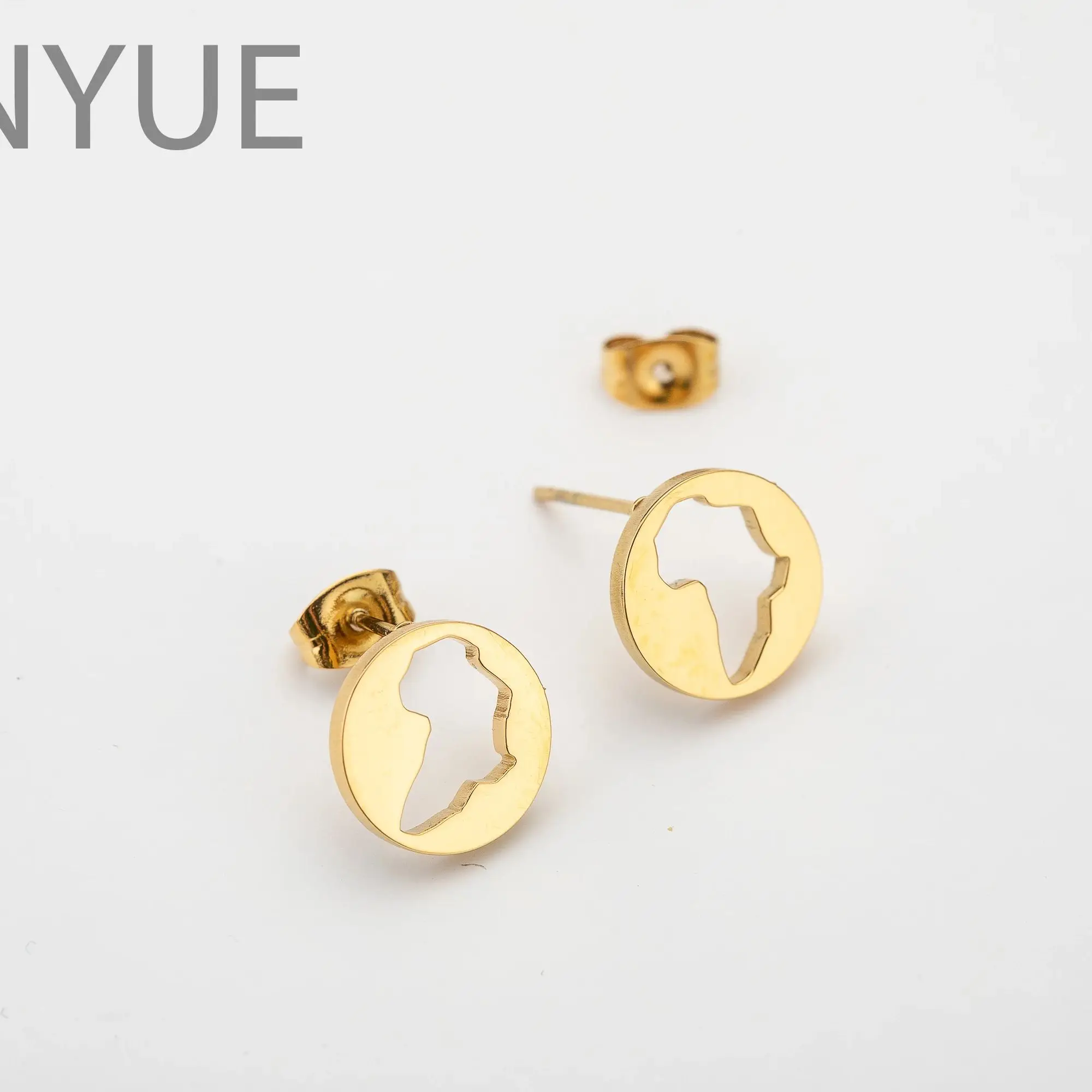 XUNYUE acier inoxydable contour africain carte creux ancien égyptien Ankh boucles d'oreilles AUM OM prière oreille bijoux cadeau
