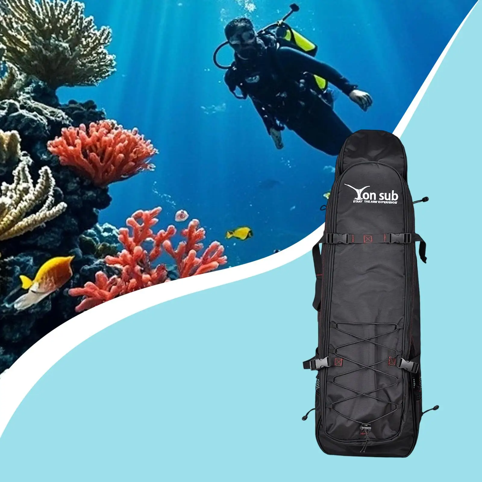 

Long Fins Storage Bag Portable Versatile Storage Scuba Gear Storage Backpack
