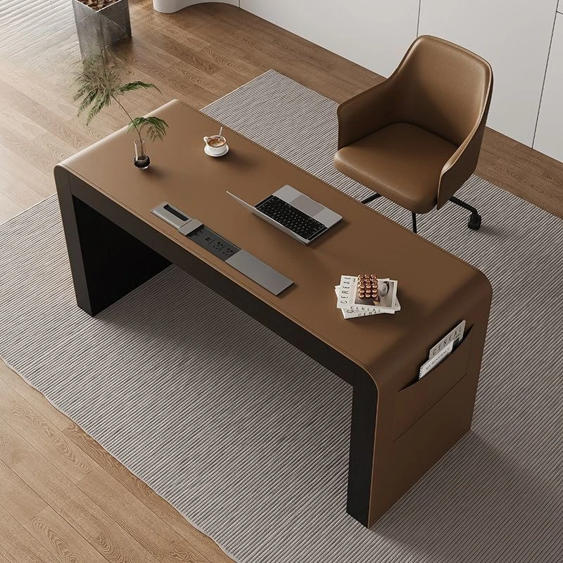 

Saddle leather desk home study desk bedroom workbench