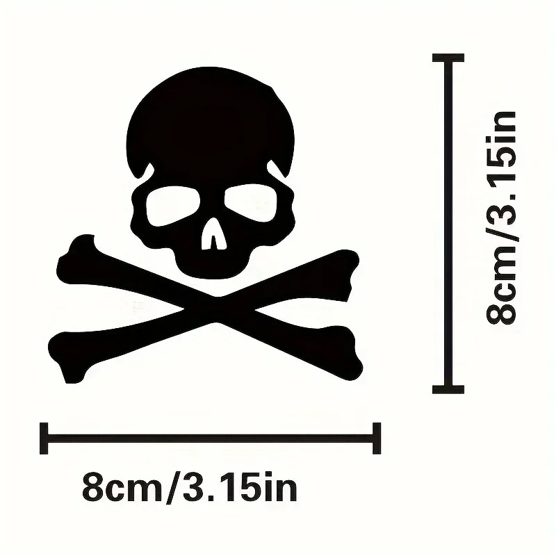 2Pcs Skull and Crossbones Vinyl Stickers Waterproof Multicolor Decals for Car Motorcycle Helmet Decor
