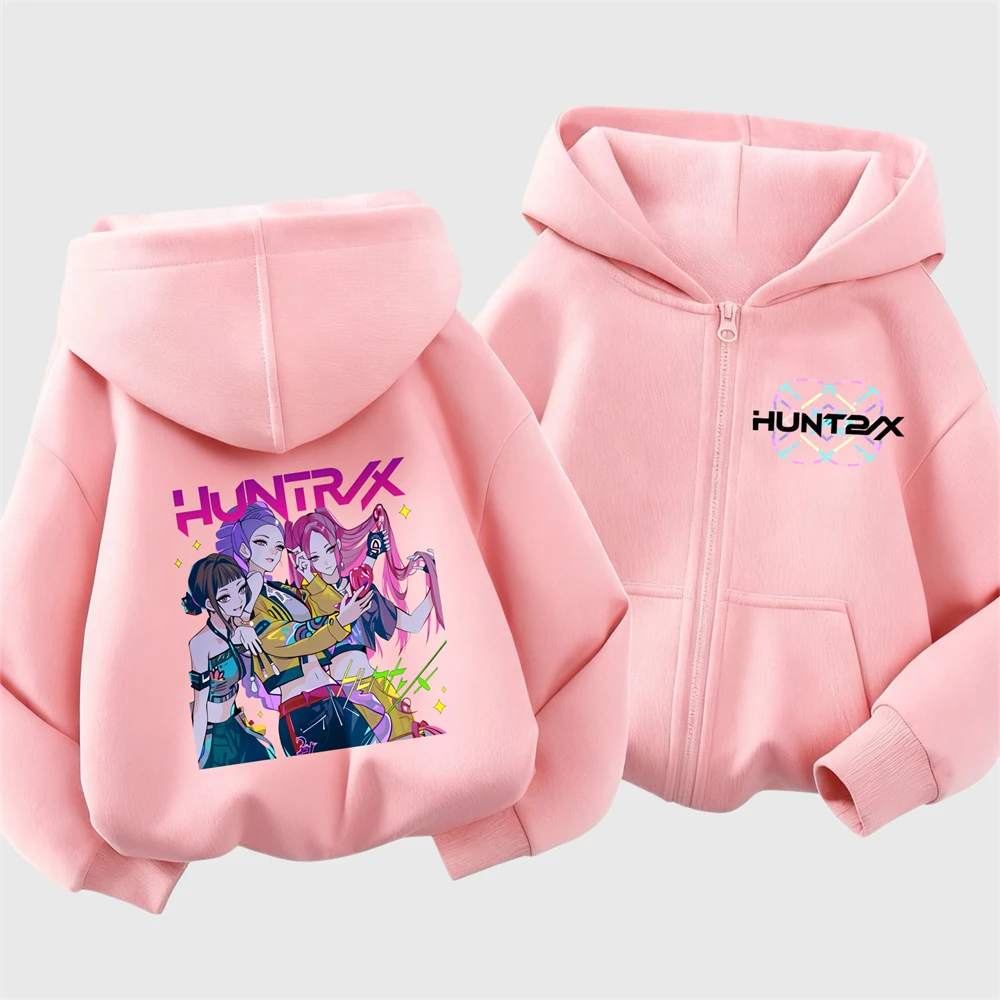 هوديس وردي للأطفال 2026 ربيع الخريف ملابس شعبية عادية عصرية فضفاضة مقنعين معاطف طفل العلامة التجارية كل مباراة ملابس خارجية #1