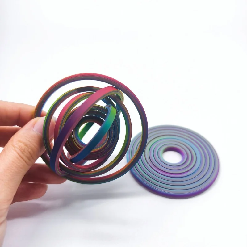 3D Printed Rotating Fingertip Gyroscope O‑Shaped Gravity Ball Anxiety Relief Decompression Fidget for Adults Kids Stress Relief